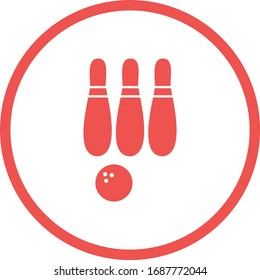 Beautiful Bowling Glyph Vector Icon