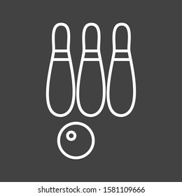 Beautiful Bowling Line Vector Icon