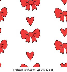 Beautiful Bows holiday design pattern seamless Vector Illustration
