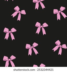 Beautiful Bows holiday design pattern seamless Vector Illustration