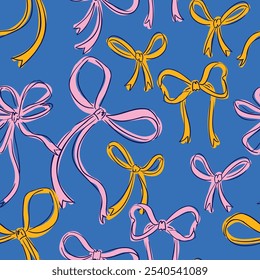 Beautiful Bows holiday design pattern seamless Vector Illustration
