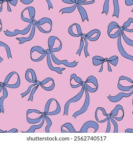 Beautiful Bows holiday design pattern seamless Vector Illustration