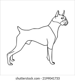 Beautiful Boxer Dog Line Art Imagesoutline Stock Vector (Royalty Free ...