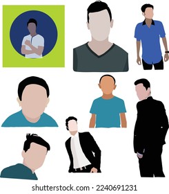 Hermoso diseño de arte vectorial de avatar masculino. Este es un archivo vectorial de eps editable.