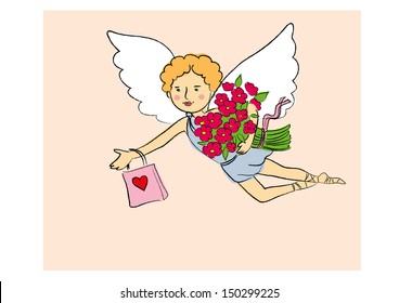 Beautiful boy with wings