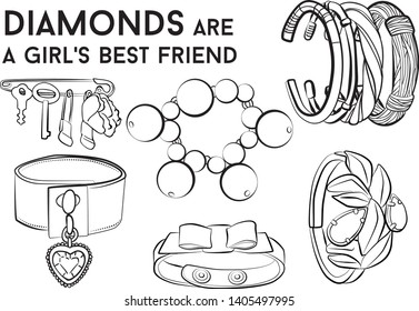 Beautiful bracelet - jewelry set Fashion vector illustration vector  object isolated necklace 