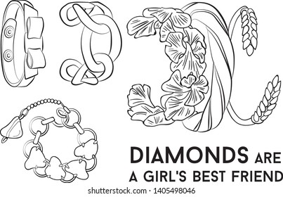 Beautiful bracelet - jewelry set Fashion vector illustration vector  object isolated necklace 