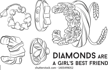 Beautiful bracelet - jewelry set Fashion vector illustration vector  object isolated necklace 