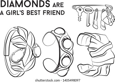 Beautiful bracelet - jewelry set Fashion vector illustration vector  object isolated necklace 
