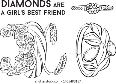 Beautiful bracelet - jewelry set Fashion vector illustration vector  object isolated necklace 