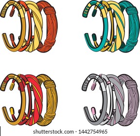 Beautiful bracelet - jewelry set Fashion vector illustration vector  object isolated necklace 