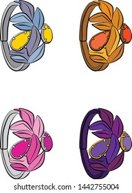 Beautiful bracelet - jewelry set Fashion vector illustration vector  object isolated necklace 