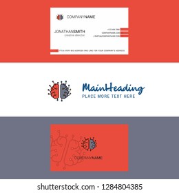 Schönes Brain-Prozessor-Logo und Visitenkarte. Vertikal-Design-Vektor
