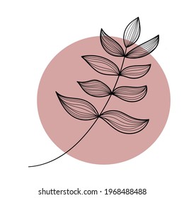 Beautiful branch. Floral background. Vector illustration.