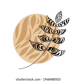 Beautiful branch. Floral background. Vector illustration.