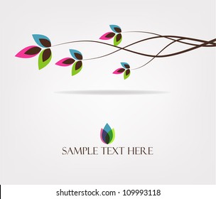 Beautiful branch with leaves
