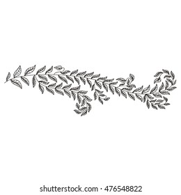 Beautiful branch. Vector illustration.