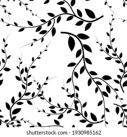 Beautiful branches, great design for any purposes. Decorative botanical exotic illustration wallpaper. Vector illustration design. Fabric texture print. Abstract branches for print design.