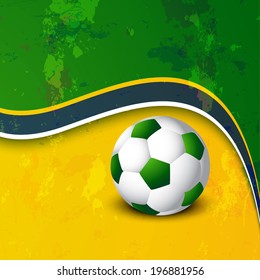 Beautiful Brazil colors concept wave colorful soccer ball background illustration