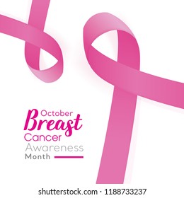 Beautiful breast cancer awareness campaign pink ribbon symbols on white background  with space for text