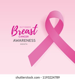 Beautiful Breast Cancer Awareness Campaign Background With Pink Ribbon Symbol And Space For Text