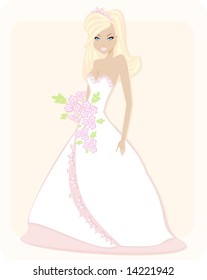beautiful bride with bouquet