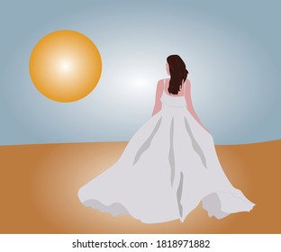  beautiful bride in the desert