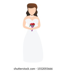 Beautiful bride icon. Cartoon of beautiful bride vector icon for web design isolated on white background