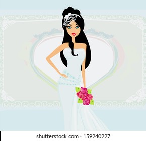 beautiful bride on an abstract background