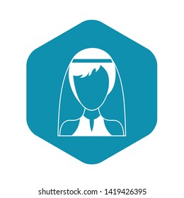 Beautiful bride in simple style isolated on white background vector illustration
