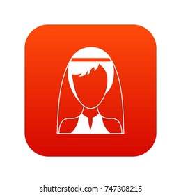 Beautiful bride in simple style isolated on white background vector illustration