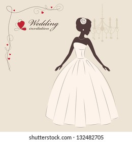 Beautiful bride . Vector illustration