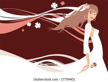 Beautiful Bride. Vector illustration