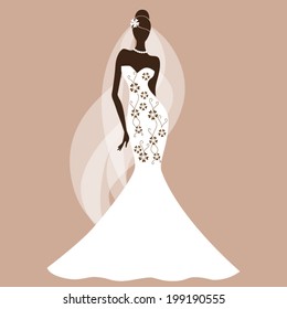 Beautiful bride  vector illustration