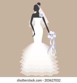 Beautiful bride  vector illustration