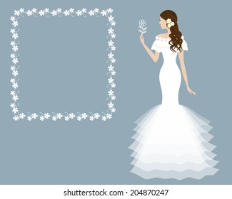 Beautiful bride  vector illustration