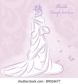 Beautiful bride, wedding card concept