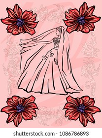 Beautiful bride. Wedding Dress. Veil. 