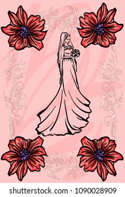 Beautiful bride. Wedding Dress. Veil. 