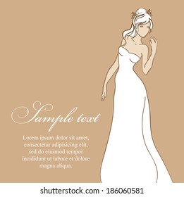 Beautiful Bride White Dress Wedding Vector Stock Vector Royalty Free Shutterstock