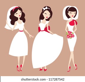 beautiful brides vector eps 10