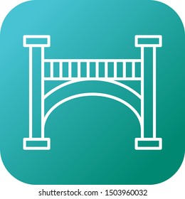 Beautiful bridge vector line icon