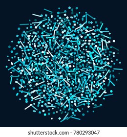 Beautiful bright background. A frame of confetti. A scattering of confetti. Placer from the circles. Dots. Vector illustration.