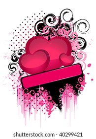  beautiful bright background with hearts in a decorative pattern
