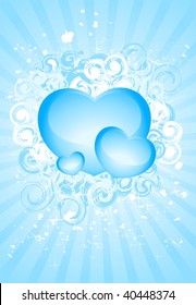 beautiful bright background with hearts in a decorative pattern