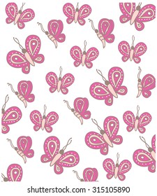 beautiful bright background with a pattern of flying butterflies