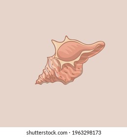 beautiful bright color cartoon shell illustration on background