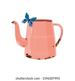 Beautiful bright and colorful butterfly in trendy color 2020. Vector illustration for your graphic design. For design card, invitations, web, scrapbooking - Valentines day, Women's day, 8 march.