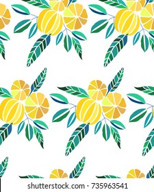 Beautiful bright colorful delicious tasty yummy ripe juicy lovely orange summer autumn dessert slices of oranges and mandarins pattern vector illustration. Perfect for textile, wallpapers, cards