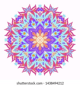 Beautiful bright colorful mandala. Boho element